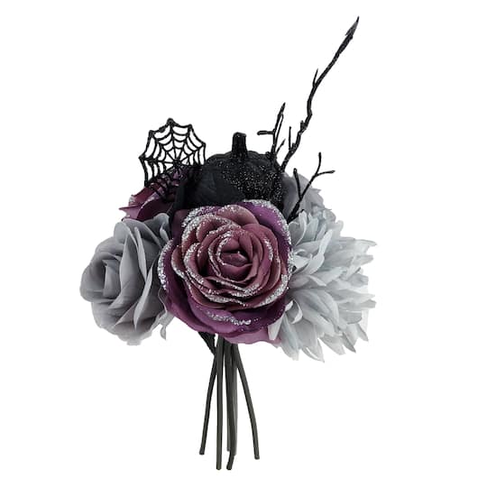 12" Gray Rose & Dahlia Mix Bouquet by Ashland®